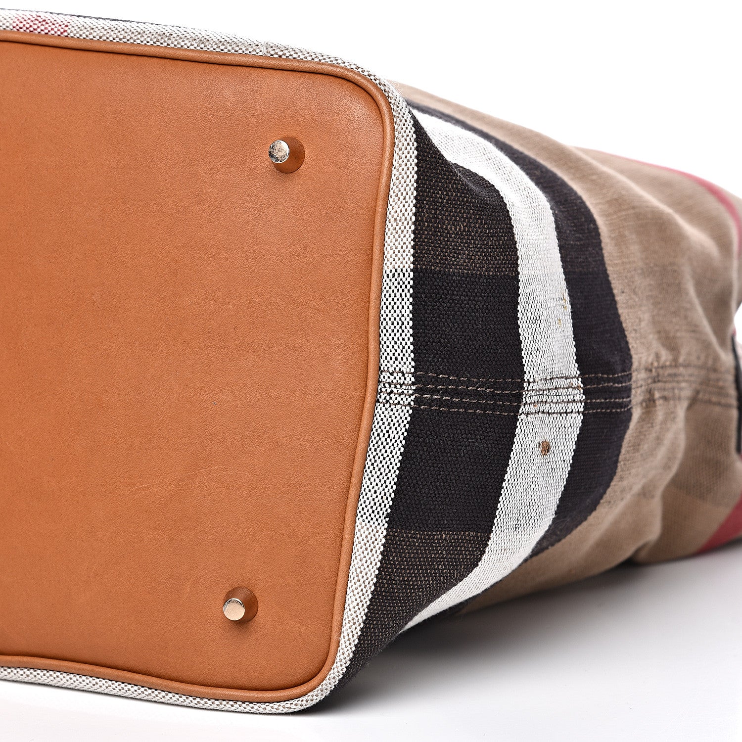 Burberry Canvas Mega Check Medium Ashby Hobo Saddle Brown 8 of 18