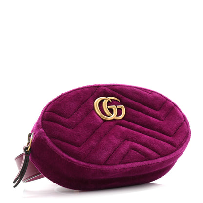 Gucci Velvet Matelasse GG Marmont Belt Bag 75 30 Fuchsia Violet Cyclamen 8 of 27