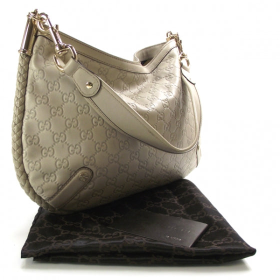 Gucci Guccissima Britt Shoulder Bag Ivory 3 of 13