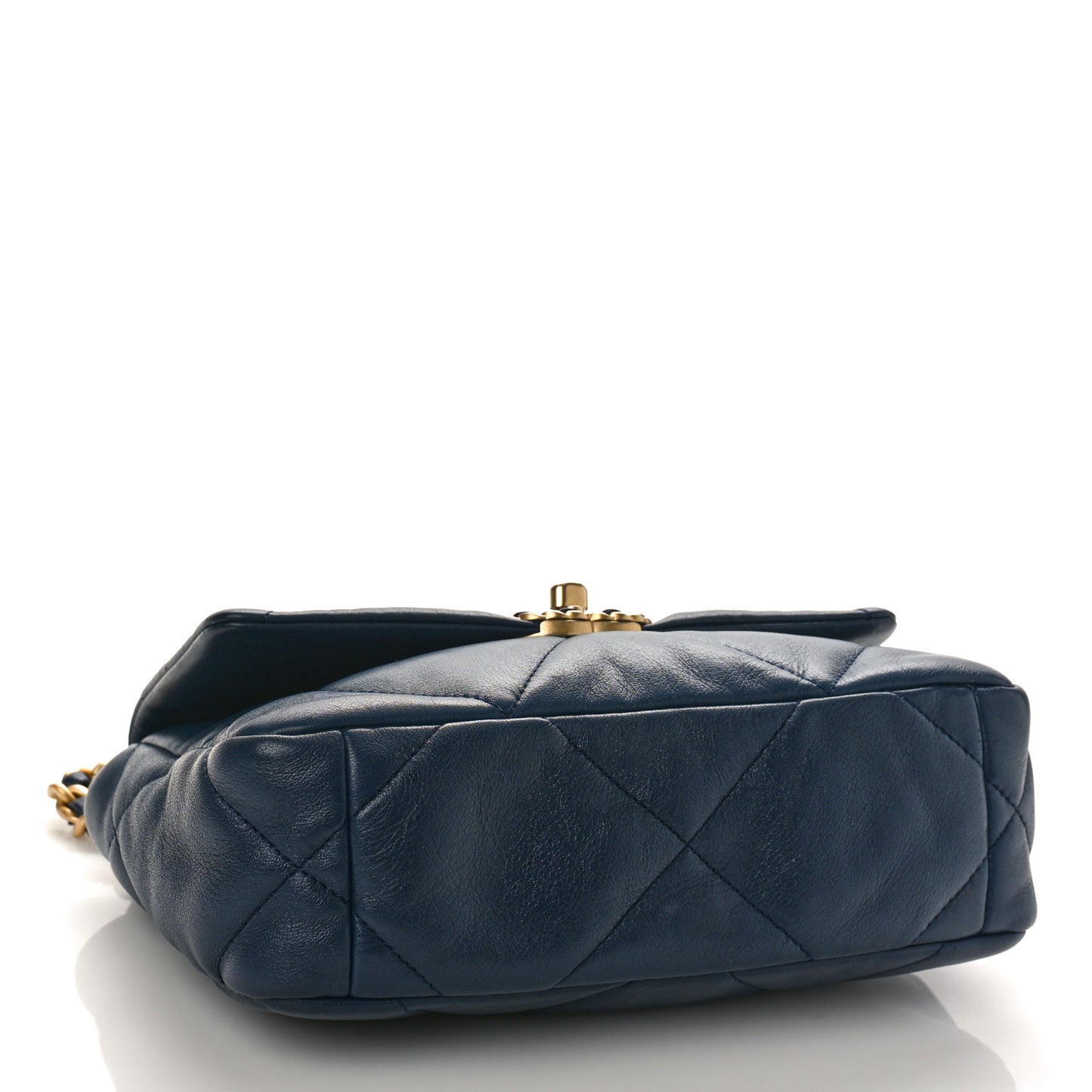 Goatskin Quilted Medium Chanel 19 Flap Navy Blue