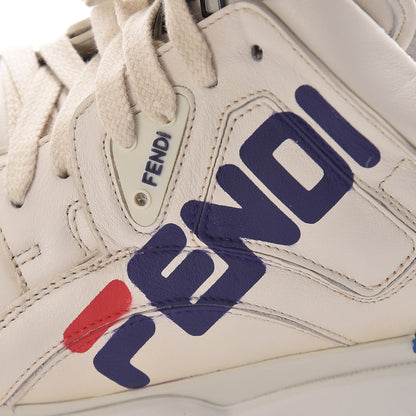 Fendi X FILA Vitello Mania Painted Womens Chunky Sneakers 40 Ice White Caipiroska Blueberry 8 of 9