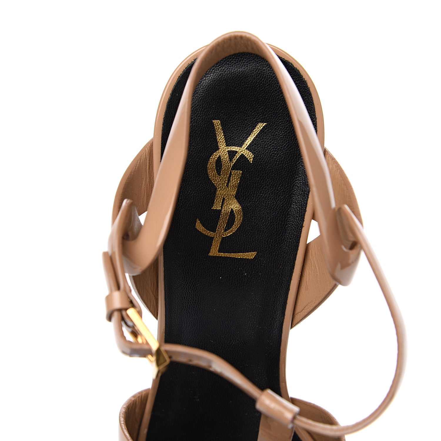 Saint Laurent Patent Tribute 105 Platform Sandals 39.5 Dark Nude 5 of 12