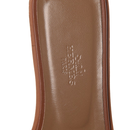 Hermes Box Calfskin Oran Sandals 37 Gold 7 of 7