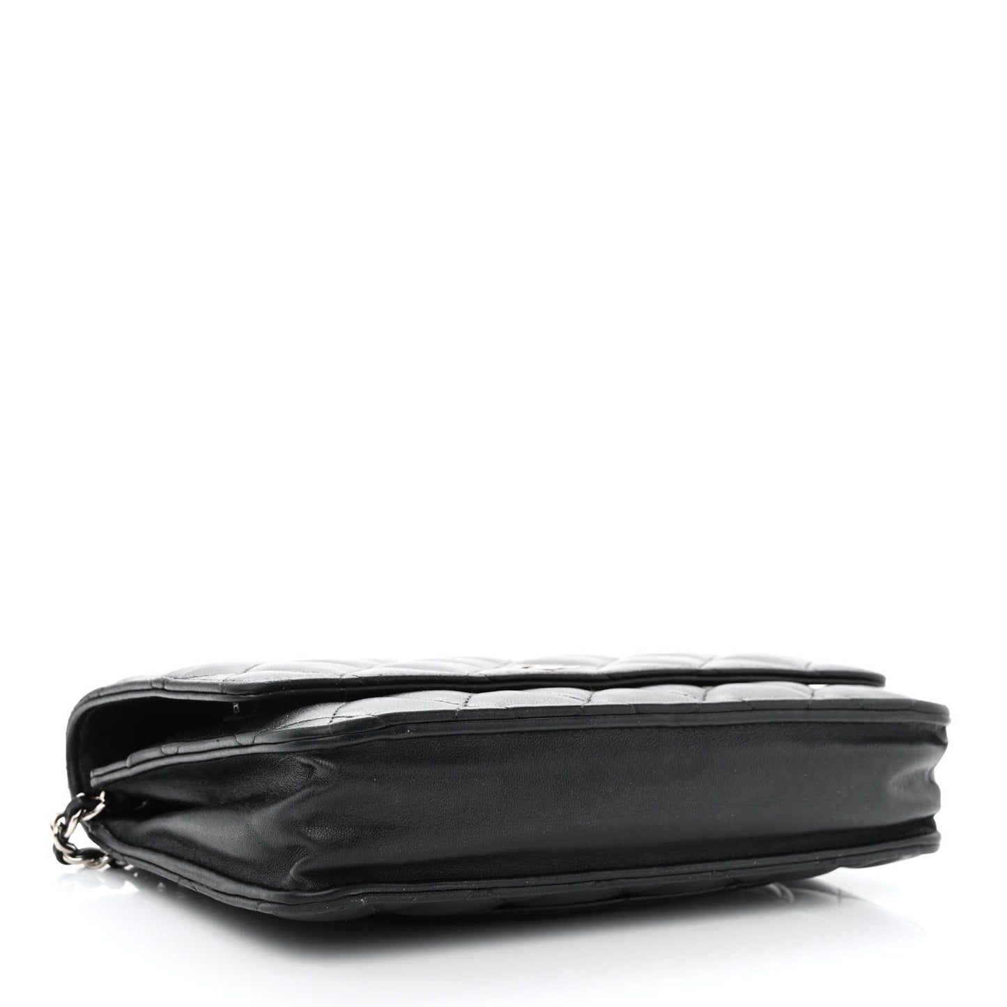 Lambskin Quilted Wallet On Chain WOC Black