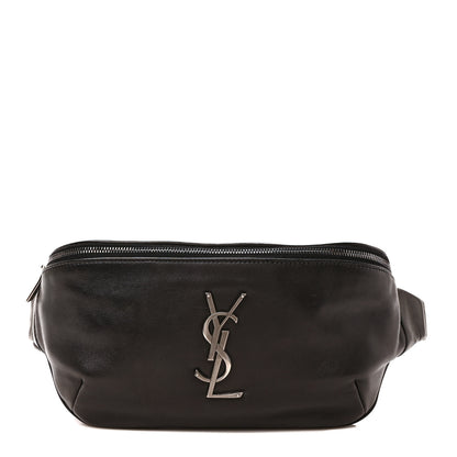 Saint Laurent Calfskin Monogram Belt Bag Black 1 of 8
