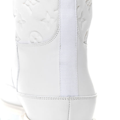 Louis Vuitton Calfskin Monogram Embossed Neoprene Mens Landscape Ankle Boots 9.5 White 14 of 16