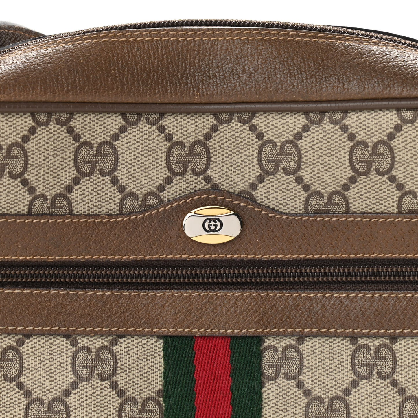 GG Supreme Monogram Web Small Ophidia Shoulder Bag Brown