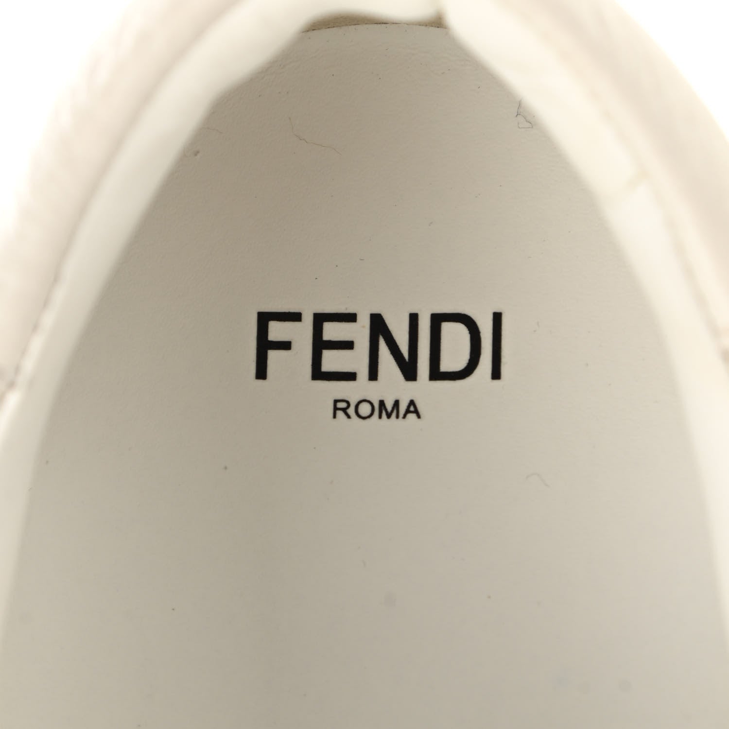 Fendi Vitello Shearling FF Velcro Slip On Sneakers 36 White 7 of 8