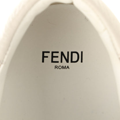 Fendi Vitello Shearling FF Velcro Slip On Sneakers 36 White 7 of 8