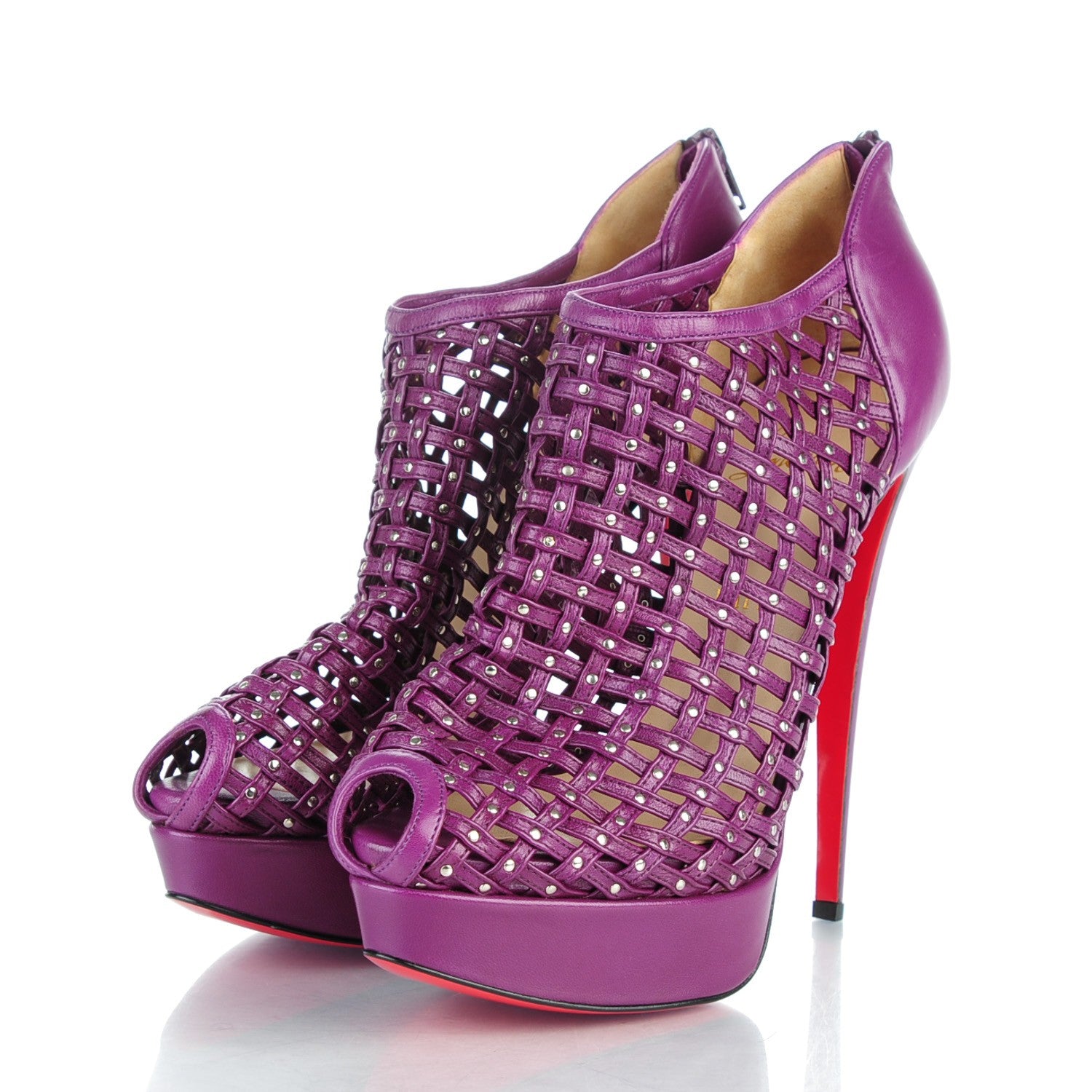 Christian Louboutin Kid Kasha 150 Booties 41 Purple 3 of 9