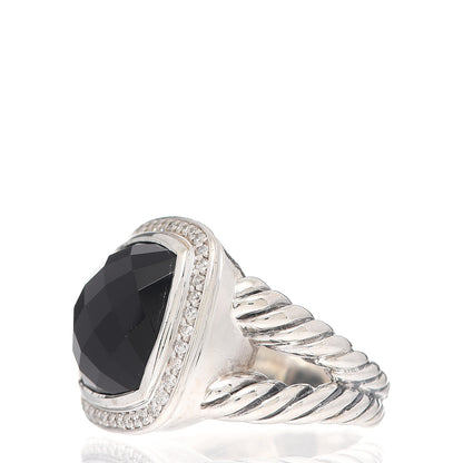 David Yurman Sterling Silver Diamond Black Onyx 14mm Albion Ring 54 6.75 3 of 5
