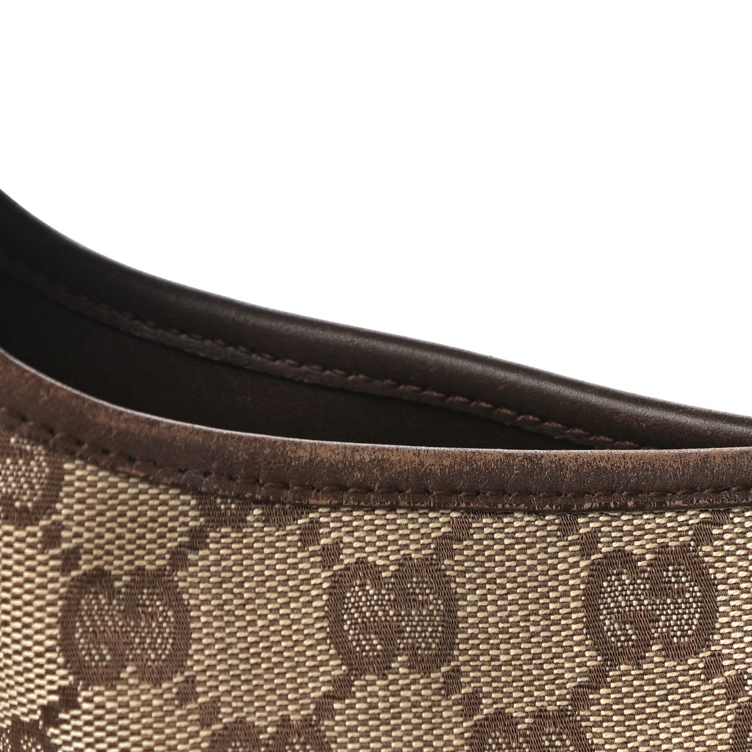 Gucci Monogram Lobster Clasp Jackie O Hobo Brown 14 of 19