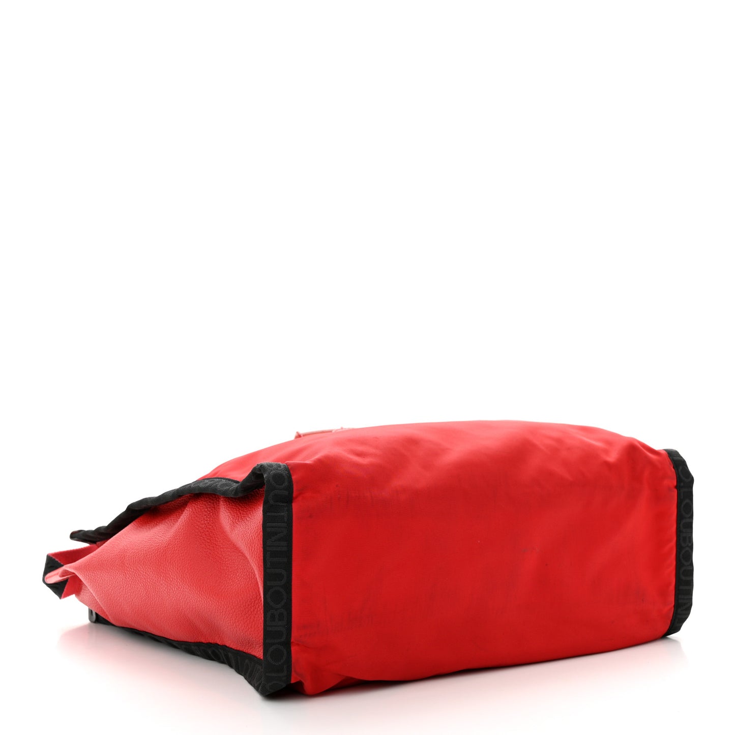 Nylon Calfskin Loubiclic Logo Tote Bag Red
