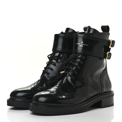 Louis Vuitton Glazed Calfskin Midtown Ankle Boots 40 Black 3 of 9