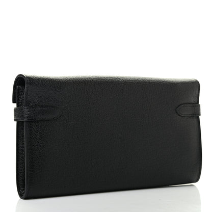 Hermes Chevre Mysore Kelly Longue Wallet Black 3 of 7