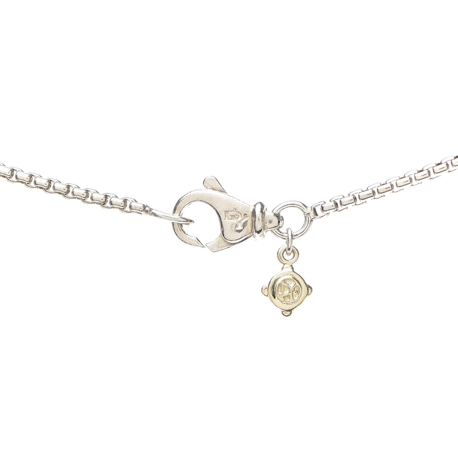 David Yurman Sterling Silver 14K Yellow Gold 1.7mm Baby Box Chain Necklace 20" 4 of 5