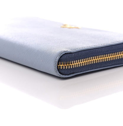 Prada Saffiano Metal Zip Around Wallet Astrale 7 of 9