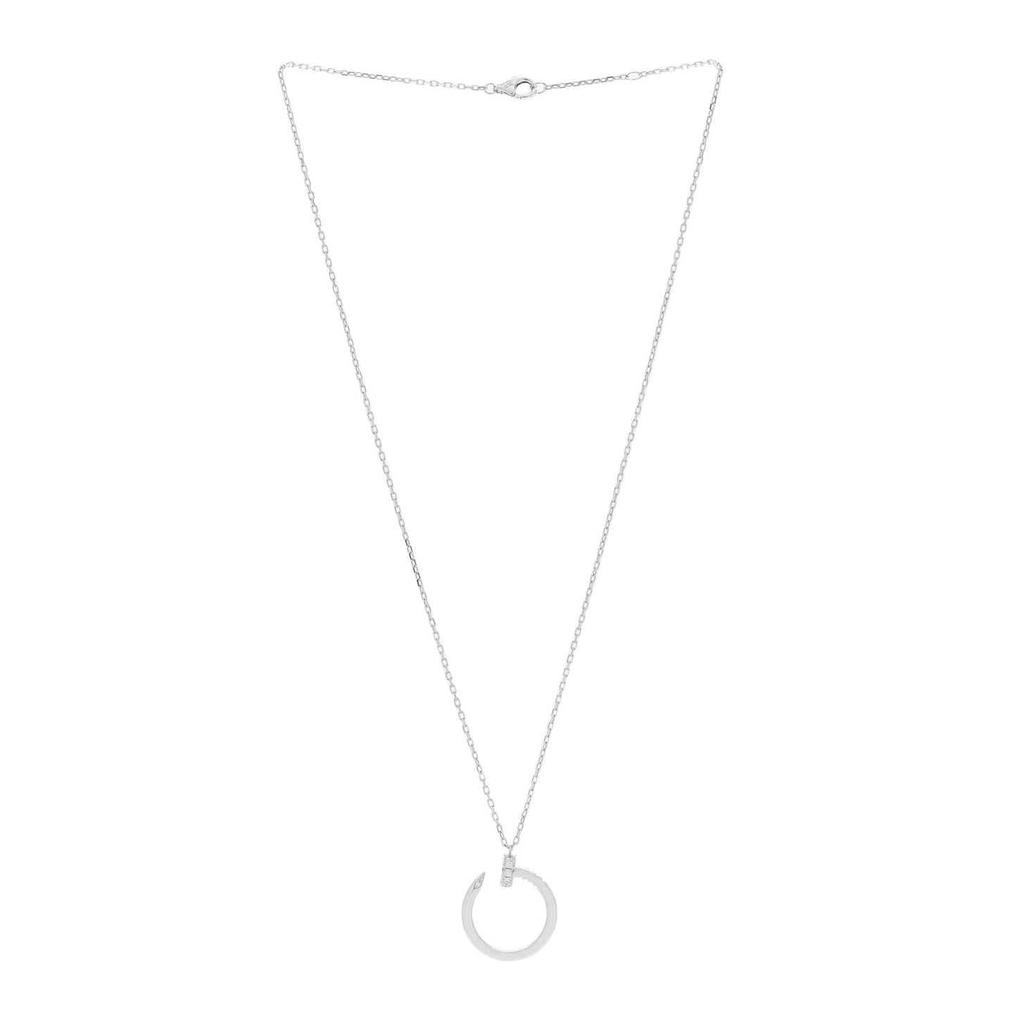 18K White Gold Diamond Juste Un Clou Pendant Necklace