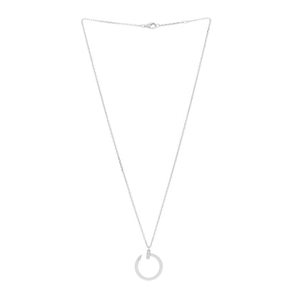 Cartier 18K White Gold Diamond Juste Un Clou Pendant Necklace 3 of 7