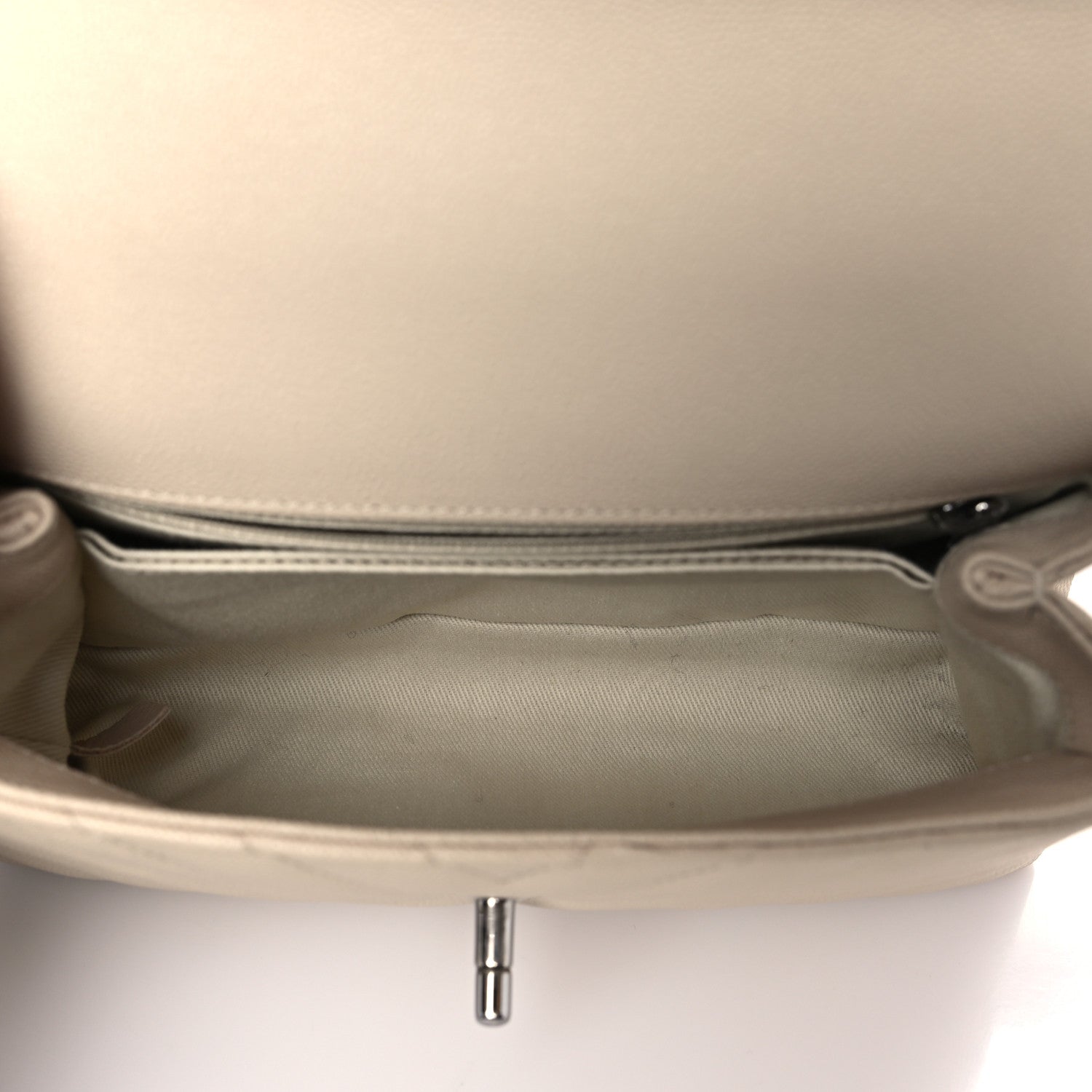 Chanel Caviar Chevron Quilted Mini Coco Handle Flap Beige 5 of 9