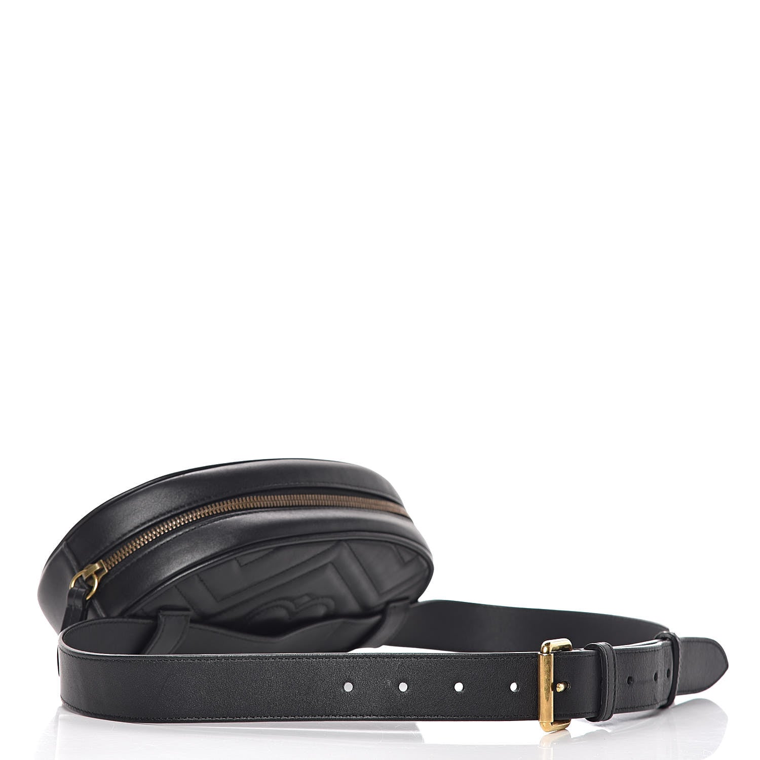 Gucci Calfskin Matelasse GG Marmont Belt Bag 95 38 Black 3 of 10