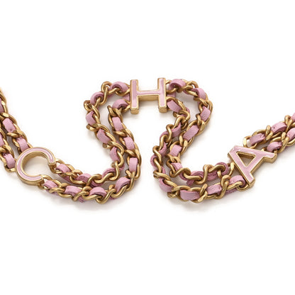 Chanel Lambskin Quilted Logo WOC Wallet On Chain Pink 15 of 17