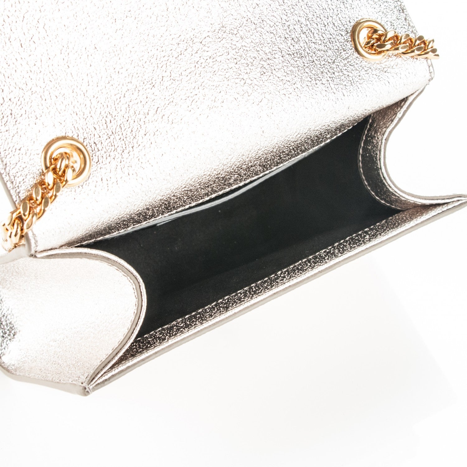 Saint Laurent Metallic Calfskin Small Classic Monogram Kate Satchel Pale Gold 5 of 6