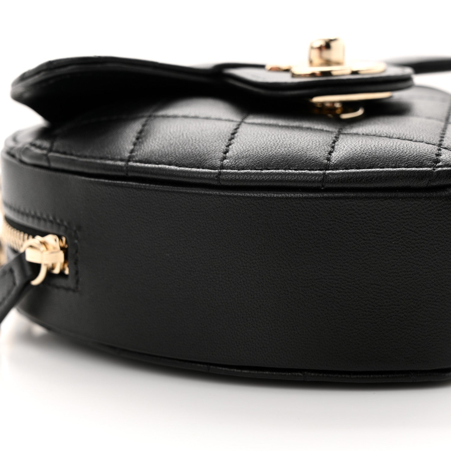 Chanel Lambskin Quilted CC In Love Heart Clutch With Chain Black 9 of 10