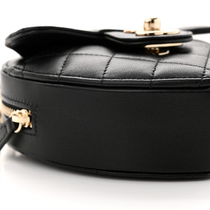 Chanel Lambskin Quilted CC In Love Heart Clutch With Chain Black 9 of 10