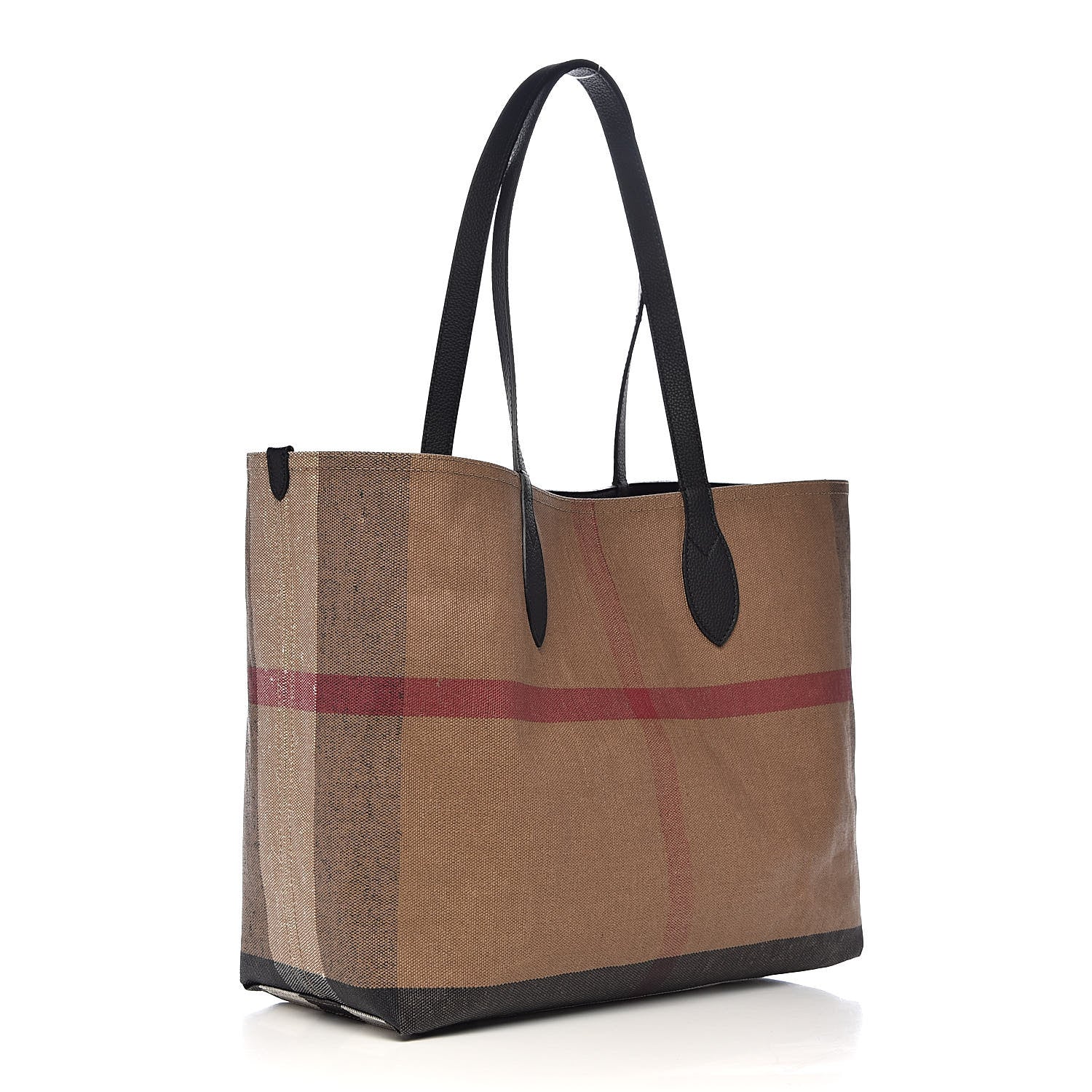 Burberry Coated Canvas Mega Check Medium Doodle Tote Black 4 of 15