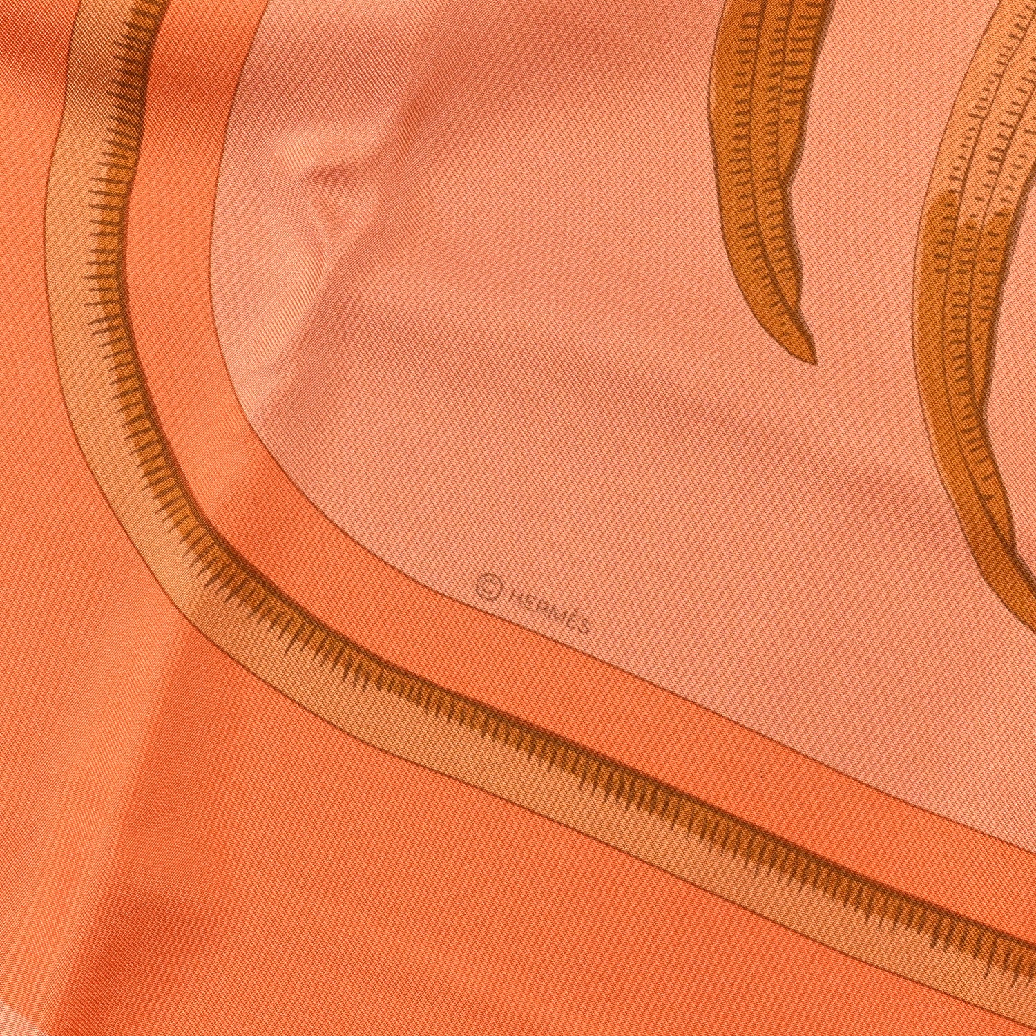 Hermes Silk Dip Dye Tigre Royal Shawl 140 Mandarine Abricot Miel 4 of 5