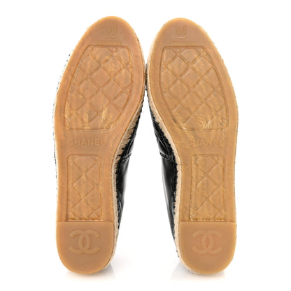 Chanel Lambskin Quilted CC Espadrilles 36 Black 6 of 10