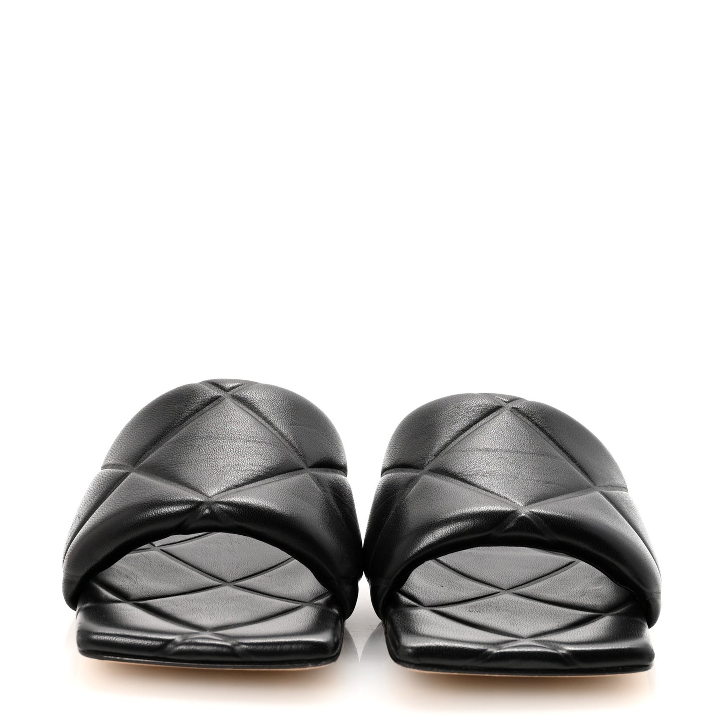 Nappa Quilted Rubber Lido Flat Sandals 38.5 Black