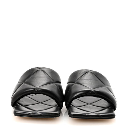 Bottega Veneta Nappa Quilted Rubber Lido Flat Sandals 38.5 Black 3 of 9