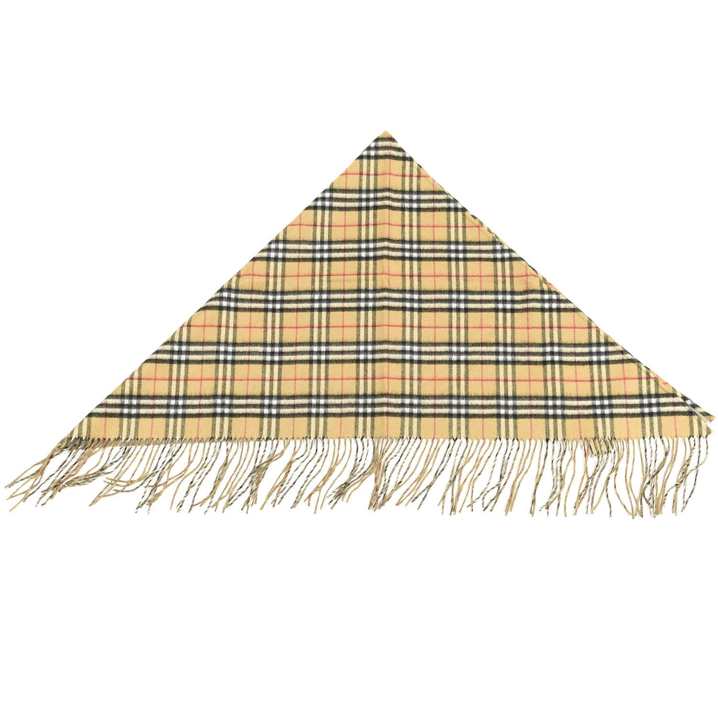 Cashmere Vintage Check Bandana Scarf Antique Yellow