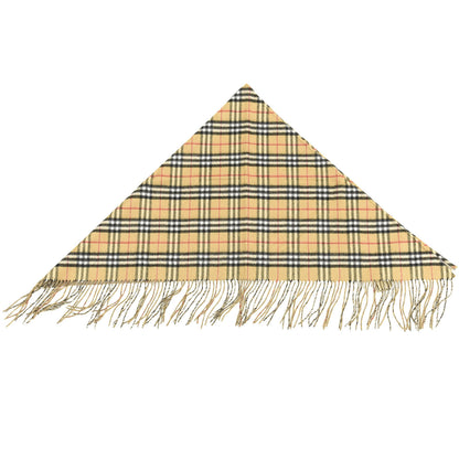 Burberry Cashmere Vintage Check Bandana Scarf Antique Yellow 1 of 2