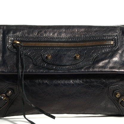 Balenciaga Agneau Classic Hardware Envelope Clutch Black 9 of 10