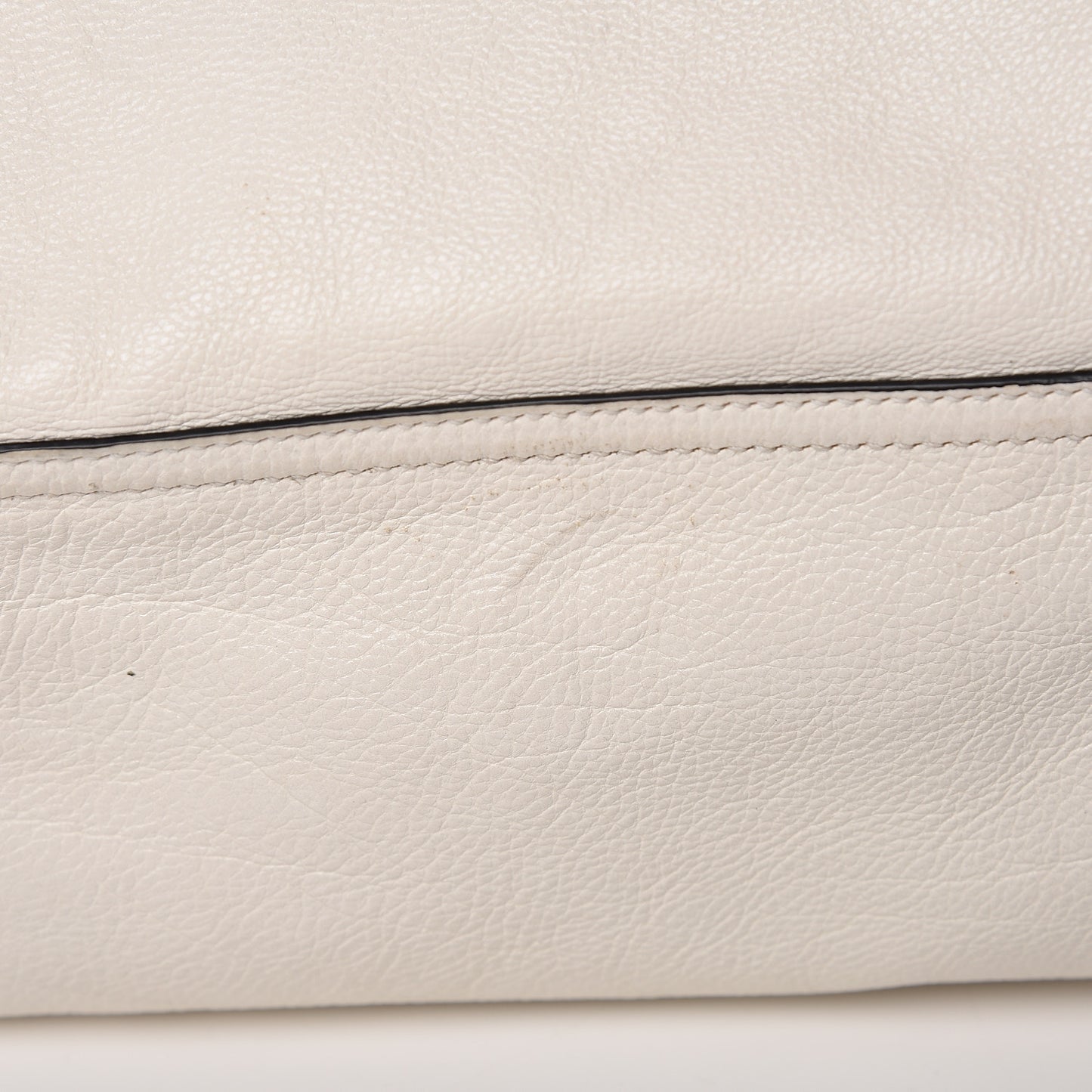 Glace Calf Etiquette Shoulder Tote Bianco Astra