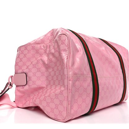 Gucci Crystal Monogram Web Medium Duffle Bag Pink 9 of 10