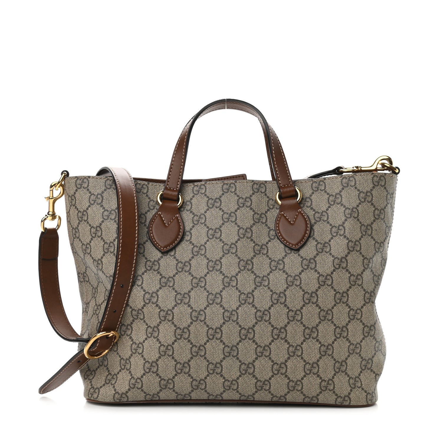 Soft GG Supreme Monogram Small Crossbody Tote Beige Cuir