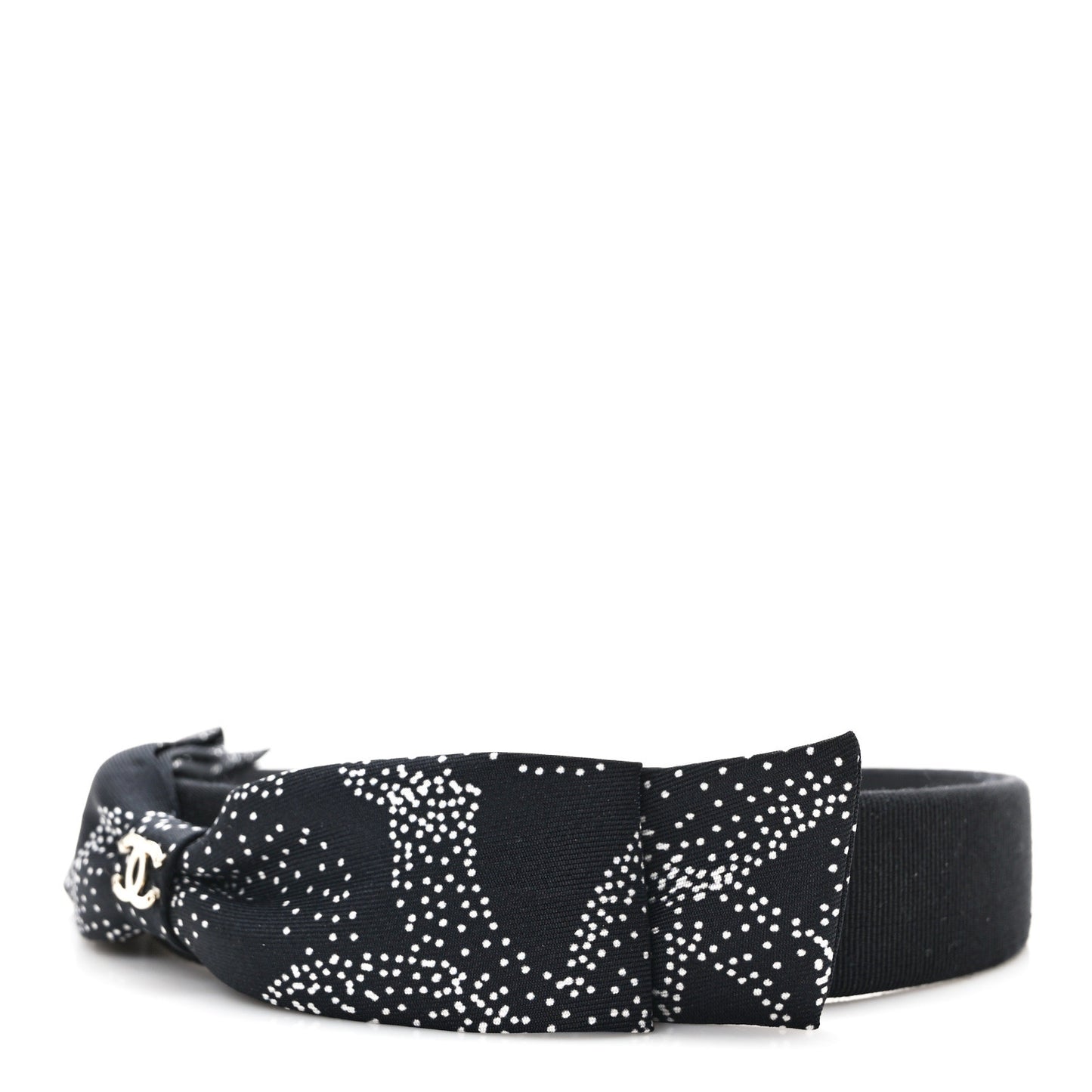 Silk Bow CC Headband Black White