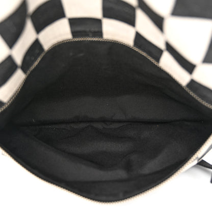 Saint Laurent Calfskin Checked Print Nuxx Backpack Black White 7 of 17