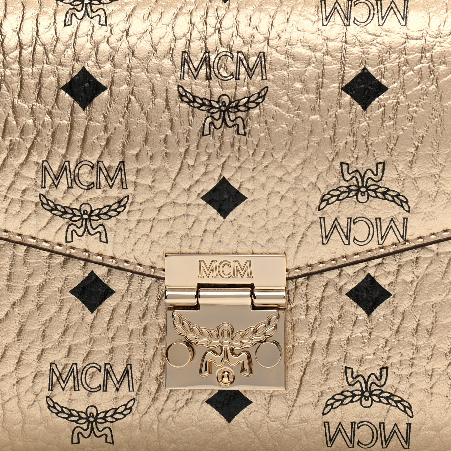 Metallic Visetos Medium Millie Crossbody Bag Berlin Gold