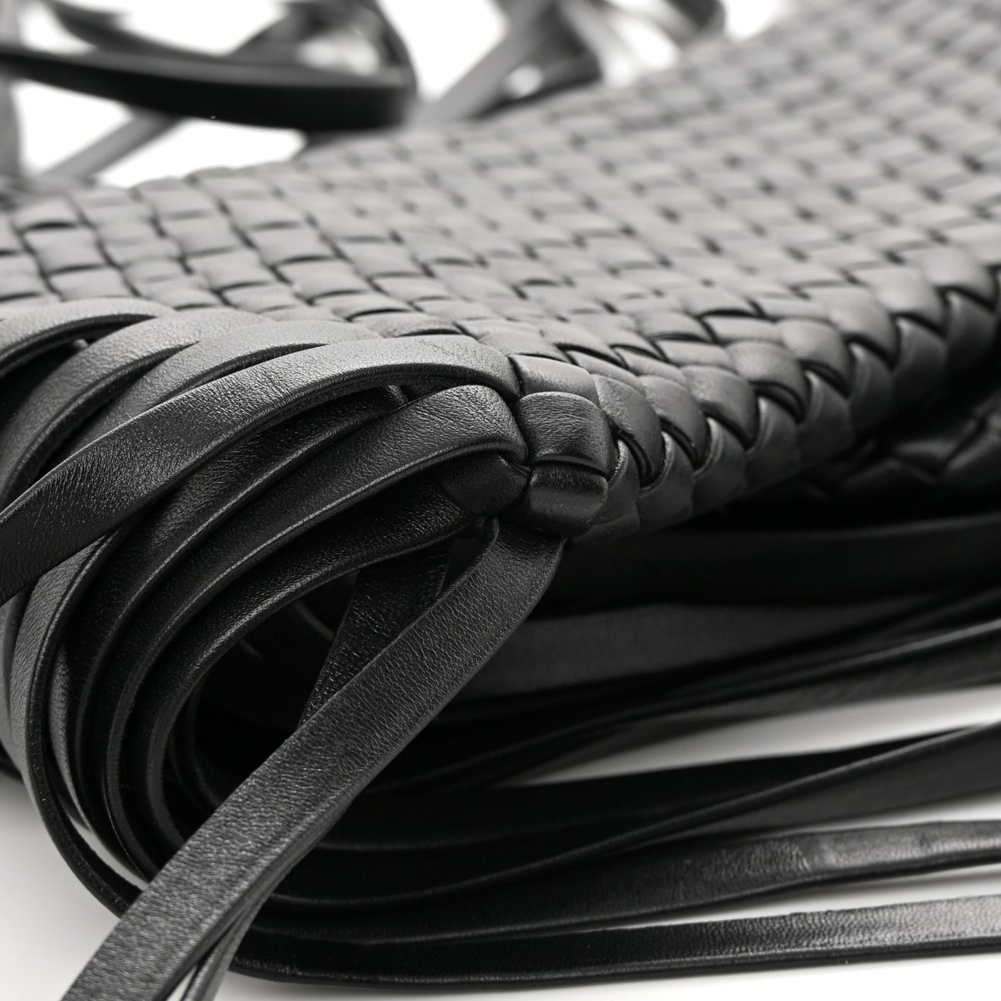 Nappa Intrecciato The Fringe Crisscross Bag Black