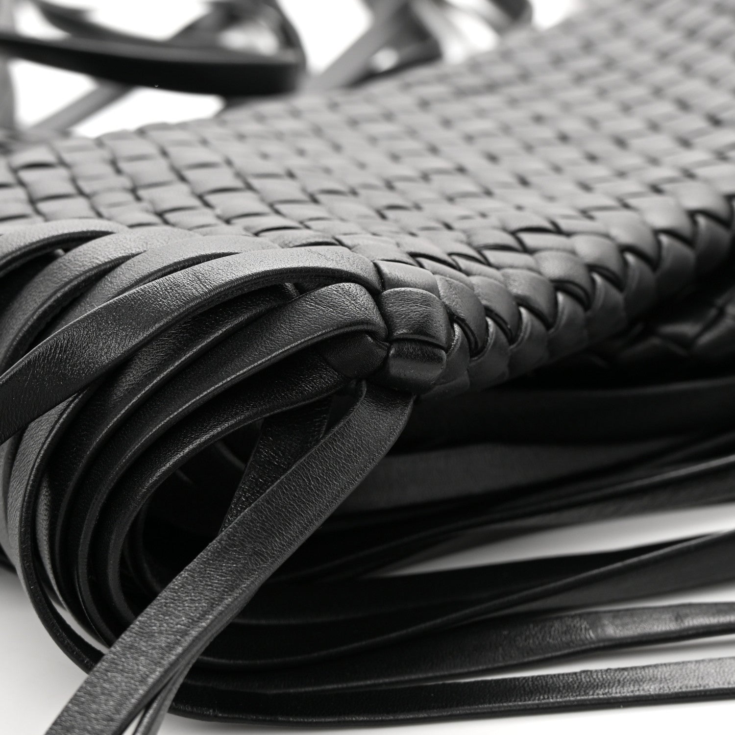 Bottega Veneta Nappa Intrecciato The Fringe Crisscross Bag Black 8 of 11