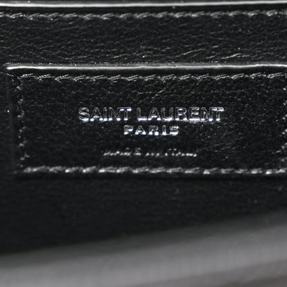 Saint Laurent Grain De Poudre Textured Mixed Matelasse Triquilt Medium Monogram Satchel Black 6 of 11