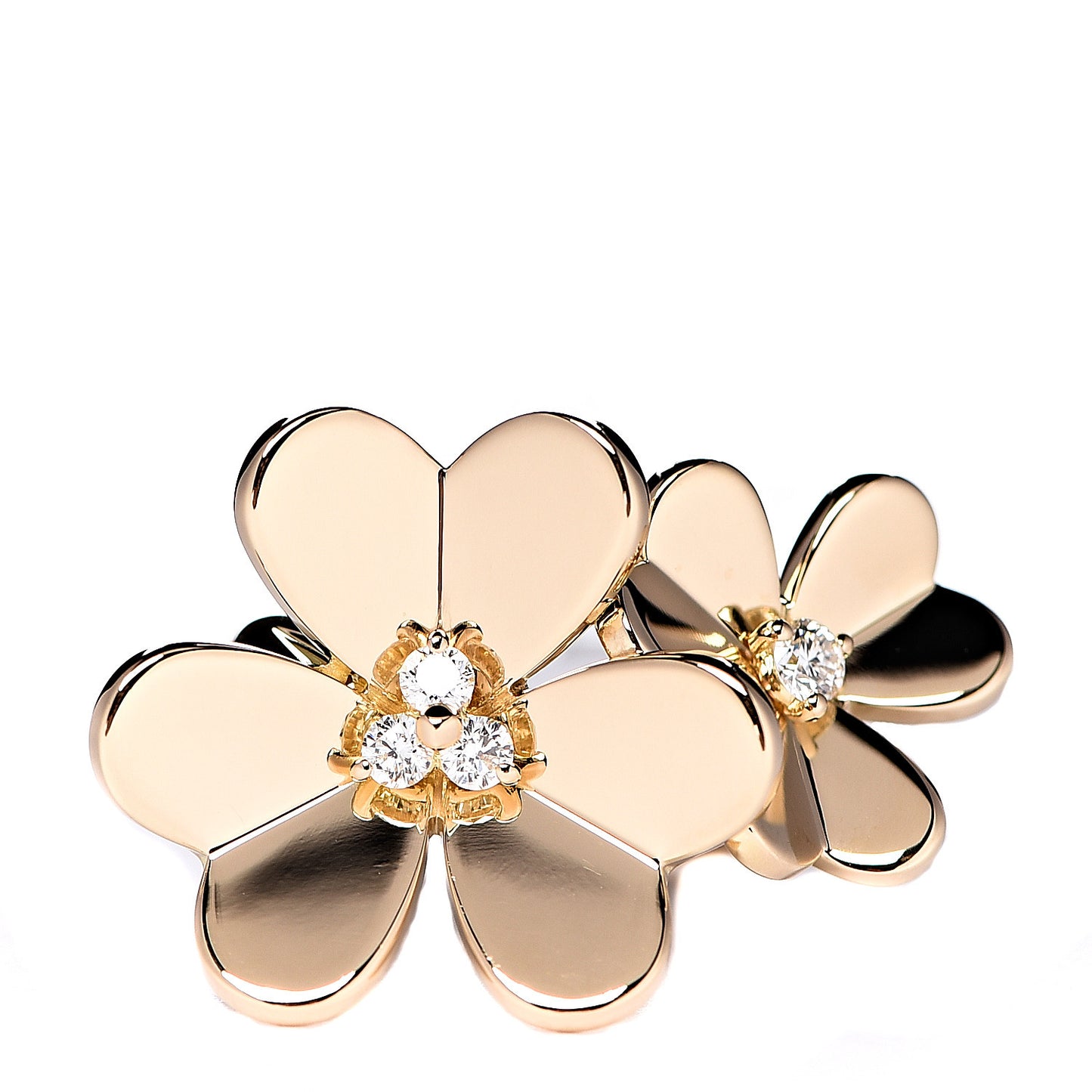 18K Yellow Gold Diamond Frivole Between The Finger Ring 48 4.5
