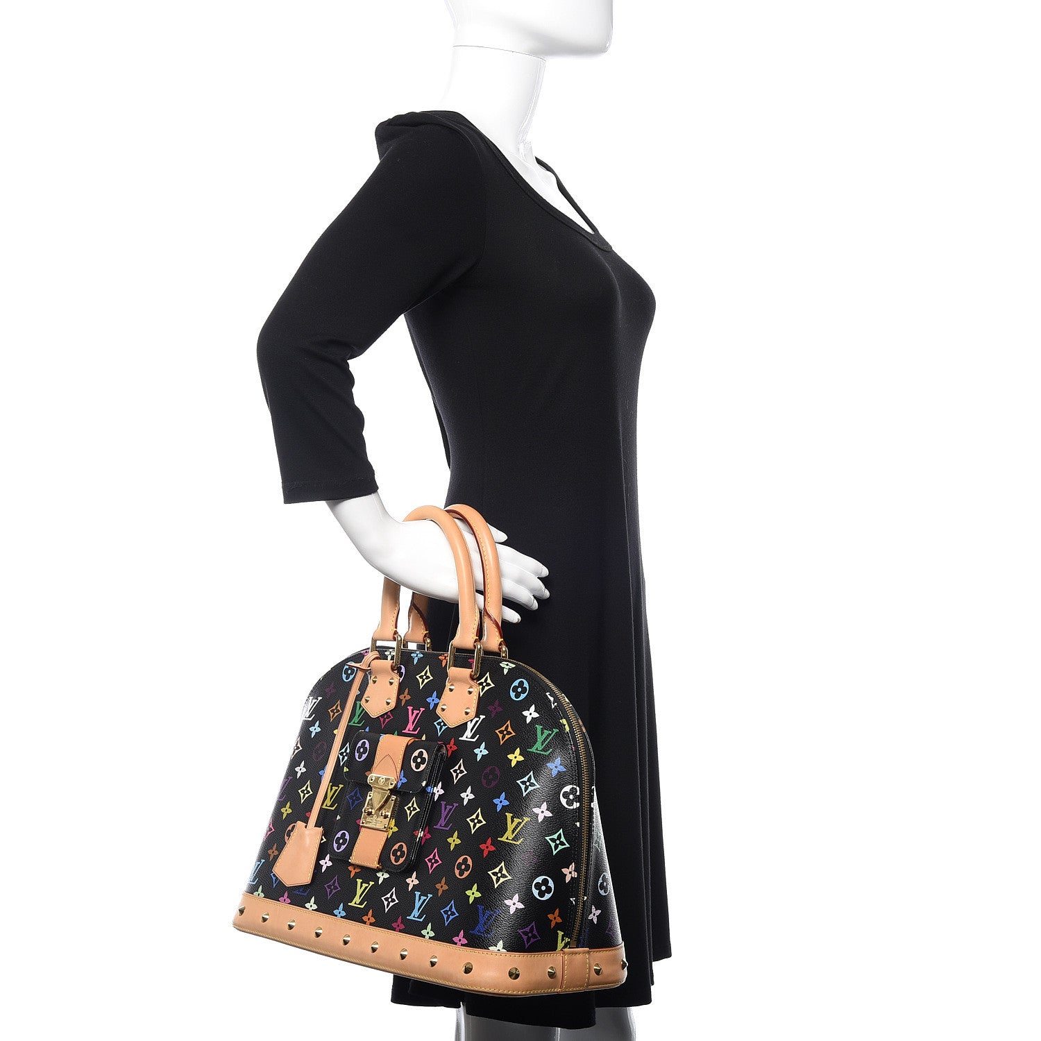 Louis Vuitton Monogram Multicolor Alma GM Black 2 of 14