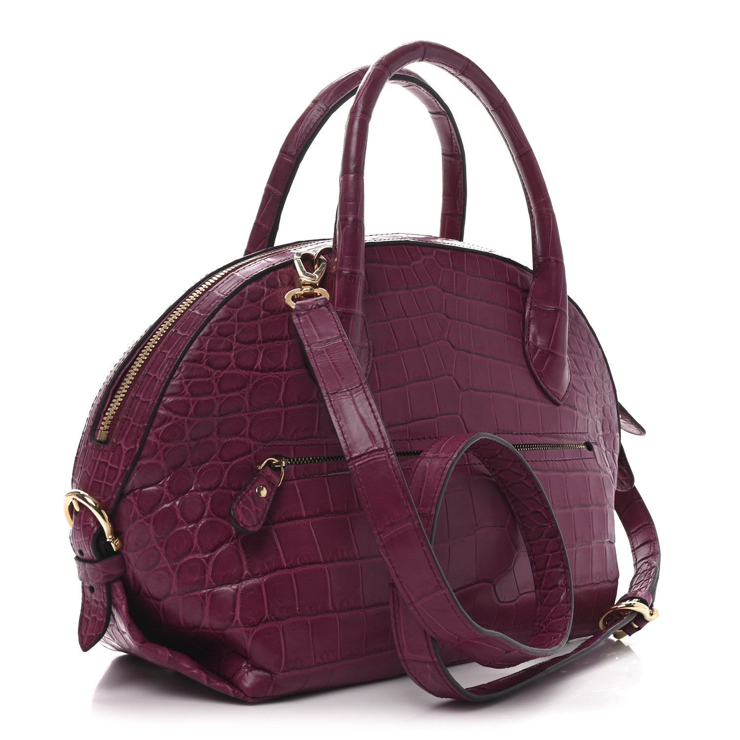 Salvatore Ferragamo Alligator Fiamma Bag Pink 3 of 9