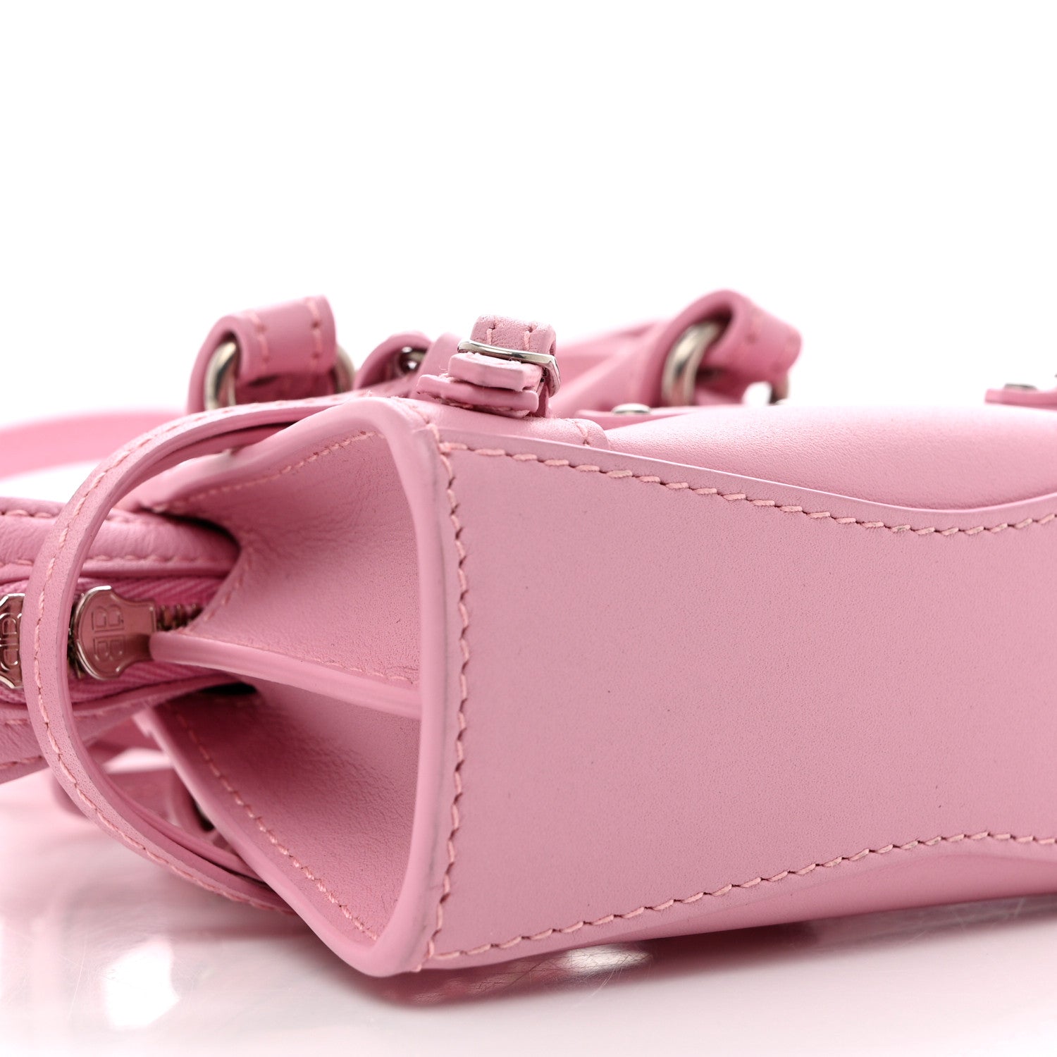 Balenciaga Smooth Calfskin Neo Classic Silver Hardware Super Nano City Crossbody Candy Pink 9 of 13